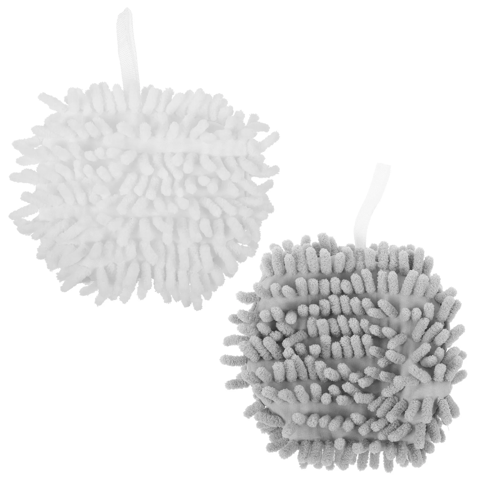

2Pcs Absorbent Chenille Hand Towel Hanging Quick Dry Hand Drying Ball for Bathroom Kitchen Multi-Use
