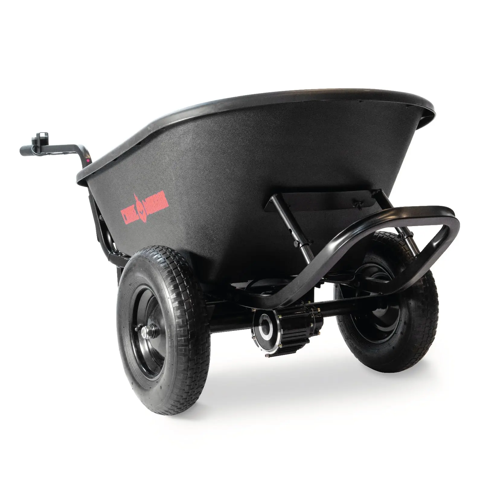 Electric Powered Wheelbarrow 350 LBS Capacity and 6 Cu FT Poly Tray 8 Hour Battery Life