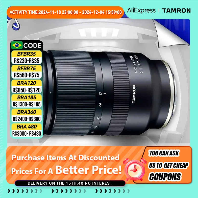 Tamron 17-70mm F2.8 APS-C Frame Large Aperture Wide Angle Zoom Autofocus Mirrorless Camera Lens For A6600 A6400 A7 III IV 17 70