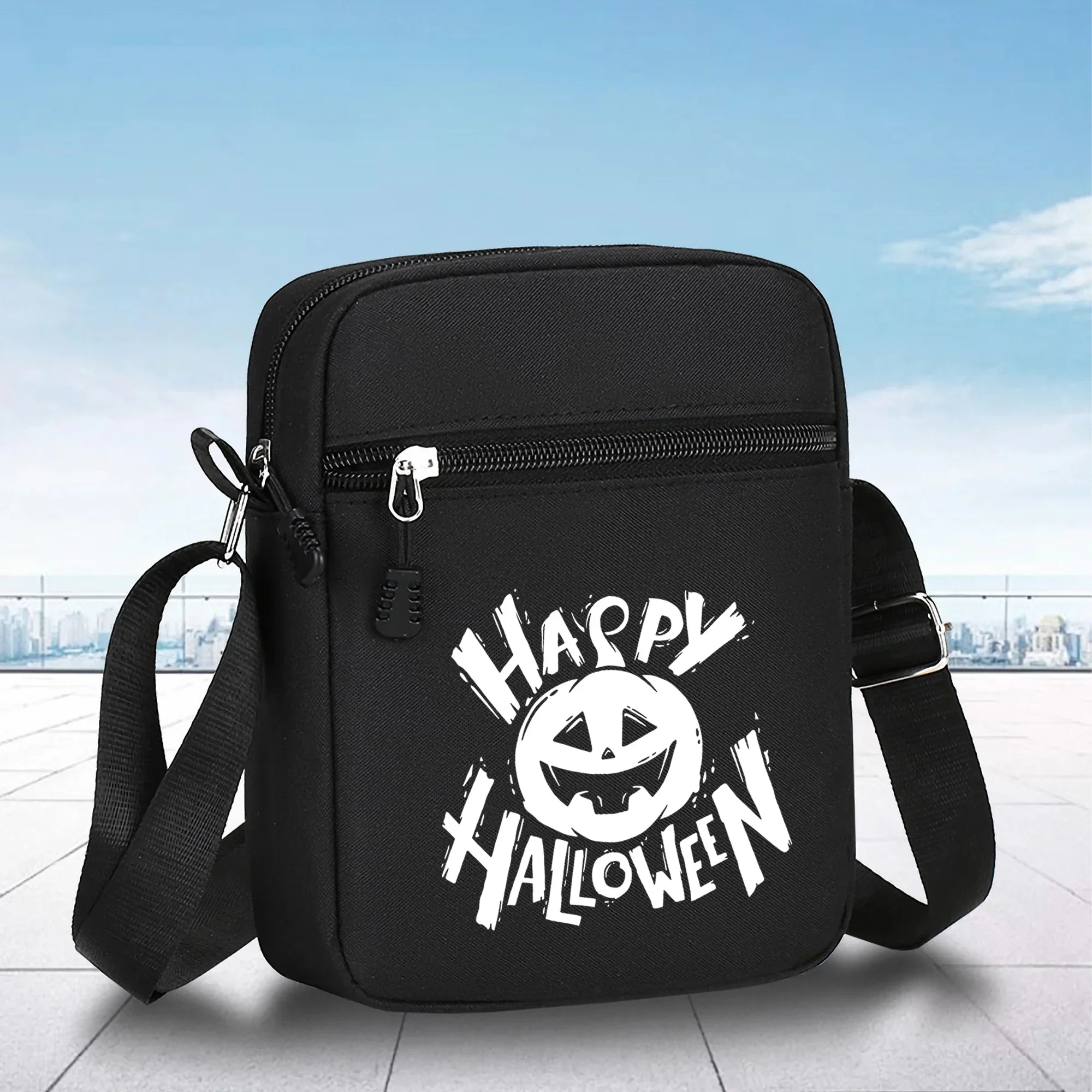Миниатюрная сумка через плечо из ткани Оксфорд с изображением тыквы и монстров, модные Наплечные сумки с регулируемым ремешком, Повседневная Спортивная дорожная стильная сумка
