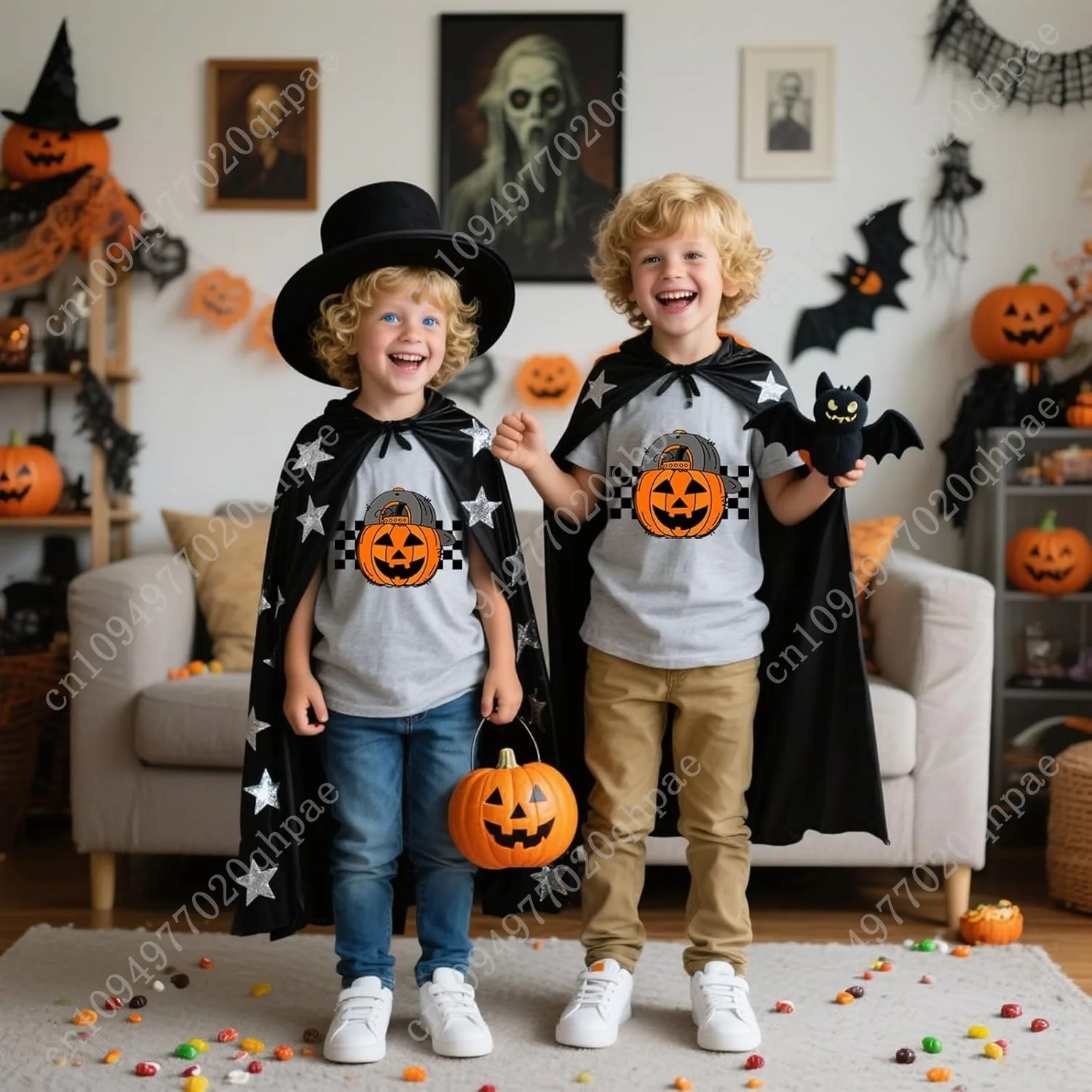 Garçons Halloween chemise enfant en bas âge enfants à manches courtes T-Shirt fantôme citrouille dinosaure monstre camion t-shirts hauts 2-7 ans