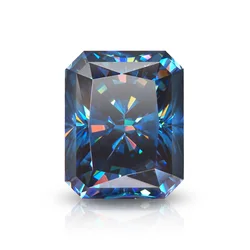 Loose Gemstone 2ct Blue Radiant Cut Moissanite Stone Brilliant D Color Lab Grown Diamond Beads GRA Certificated Wholesale