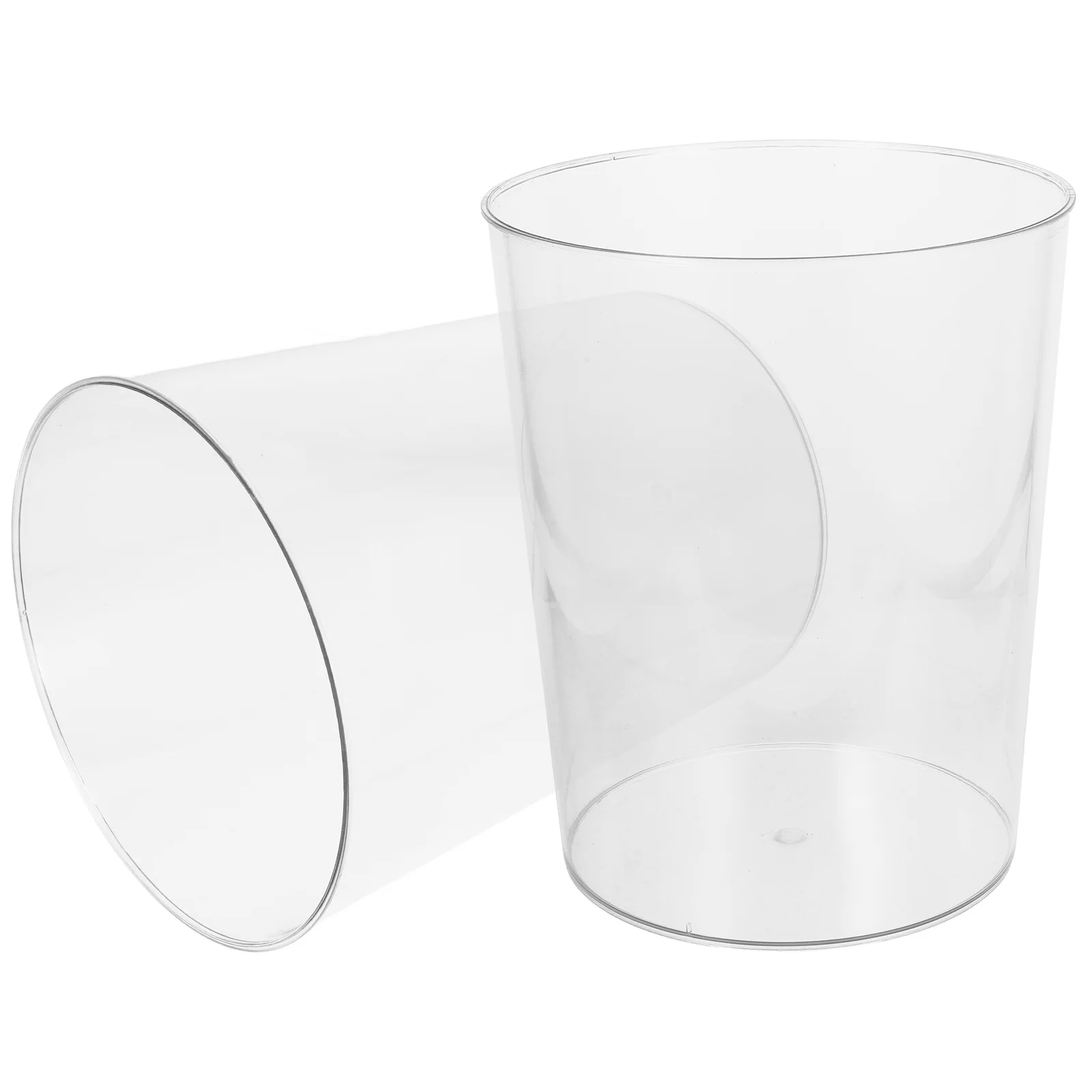 

2Pcs Transparent Plastic Trash Bin Large Capacity Household Kitchen Bedroom Rubbish Can Decorative Waste Basket