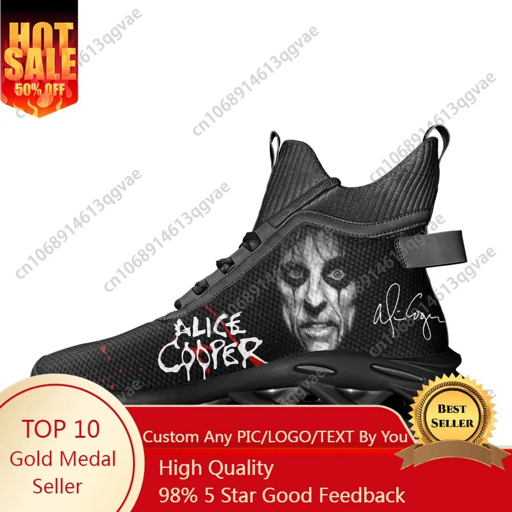 

Hot Alice Cooper Horror Rock High Top Flats Sneakers Mens Womens Sports Running Shoes Lace Up Mesh Footwear Custom Shoe