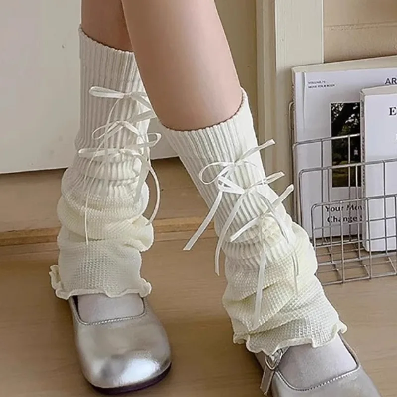 

Winter Sweet Lace Bow Socks Y2K Thermal Stacking Ankle Socks for Women Girls Layered Warm Socks Cold Weather Fashion Accessory