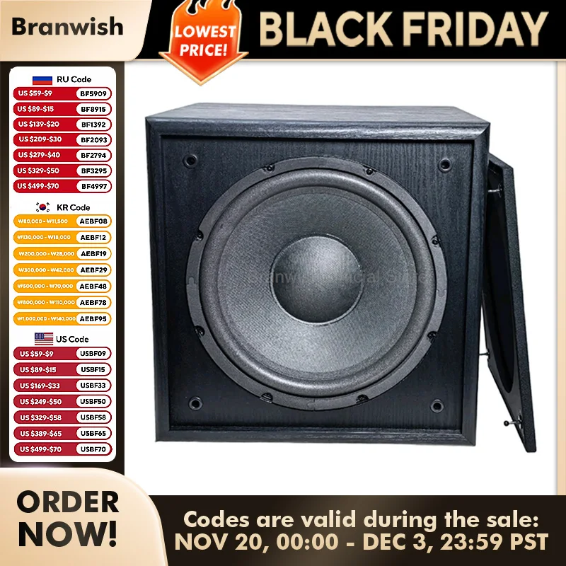 10 Inch Passive Subwoofer Speaker 100W Deep Bass Audio 4ohm Sound Box with MDF Cabinet For Home Theater DJ Party Sound System