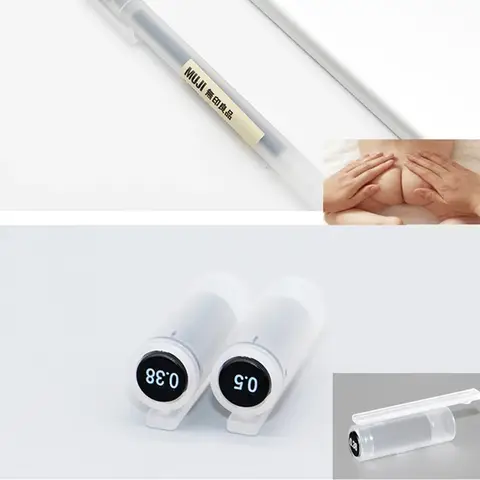 3 st. gelpennor Japan MUJIs 0,38 mm/0,5 mm svart/blå/röd/mörkblå bläckgelpenna 4 färger företagsmaterial skolmaterial specialerbjudande set 10 best sales Muji-penna - №6