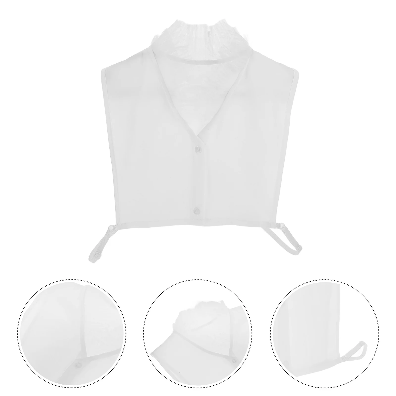 V-Shaped Half Shirt Chiffon False Collar Decorative Collar Layering Sweater Office Suit Blouse Insert Women Girls