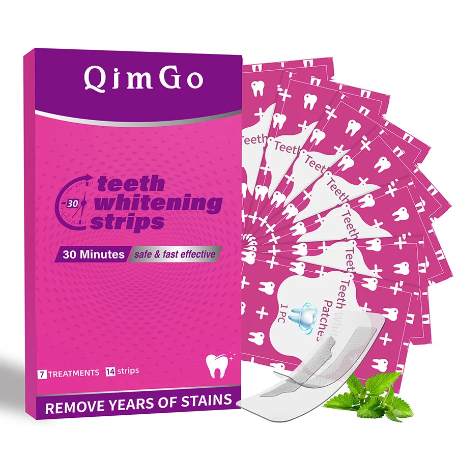 3D Dry Teeth Whitening Strips | No-Residue Dental Mask | Remove Yellow & Black Stains Instant Brightening,1 box of 28.