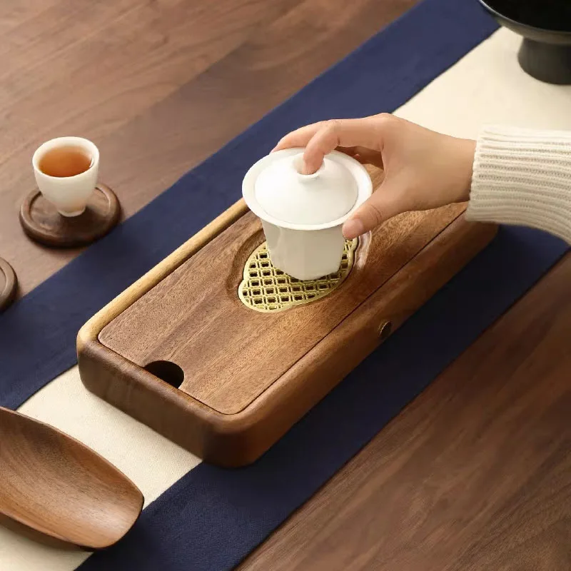Rectangle Wooden Tea Tray Ceremony Luxury Serving Decorative Accessories Tea Tray Table Hospitality Bandejas Home Products