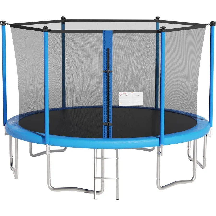 

Trampoline 8FT 10FT 12FT 14FT With Enclosure - Combo Bounce Exercise With PVC Spring Cover Padding for and Adults Safe Indoor O