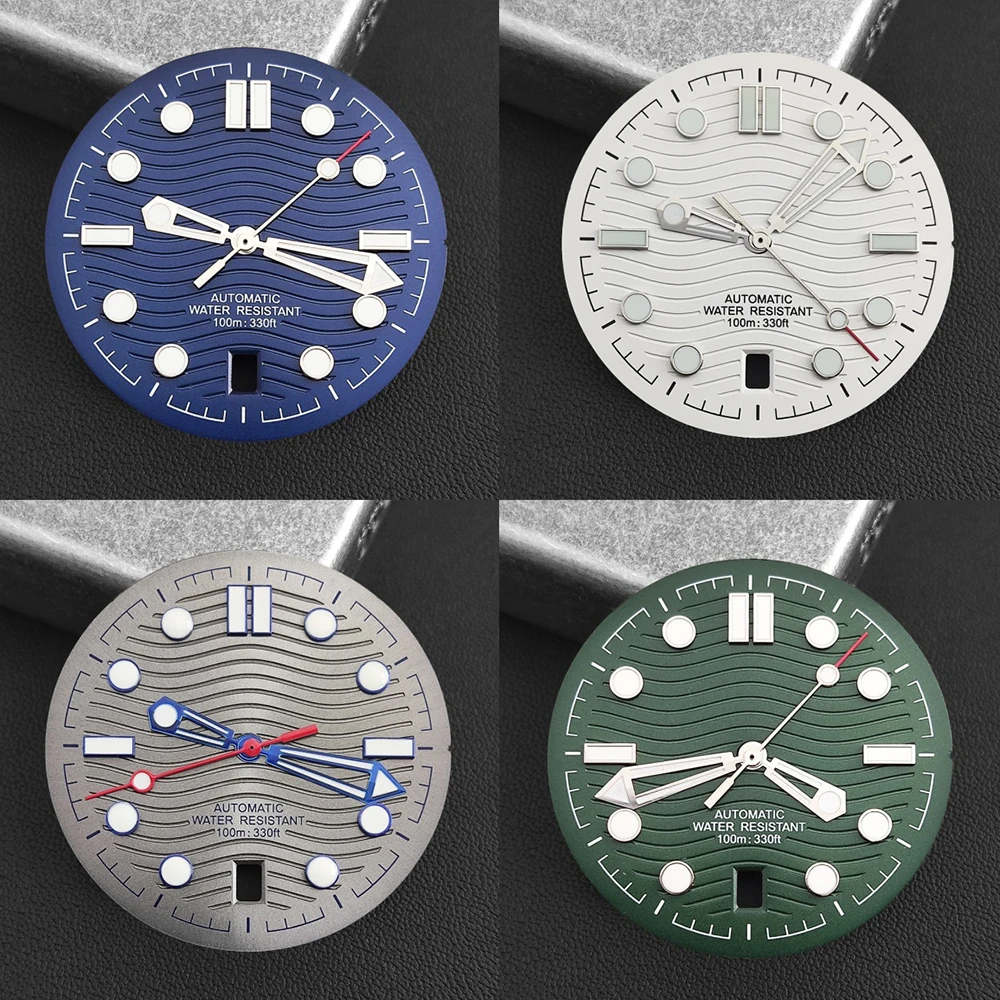 NH35 31mm Dial Seahorse Movement Green Luminous Dial Custom Logo Dial Suitable for NH35/NH36 Movement Watch Accessories