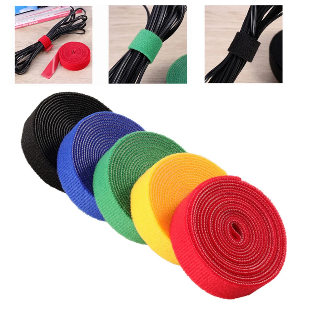 

1M Tape Hook and Loop Cable Ties Reusable Wire Straps for Cord Management in Home Office School Electronics Setup