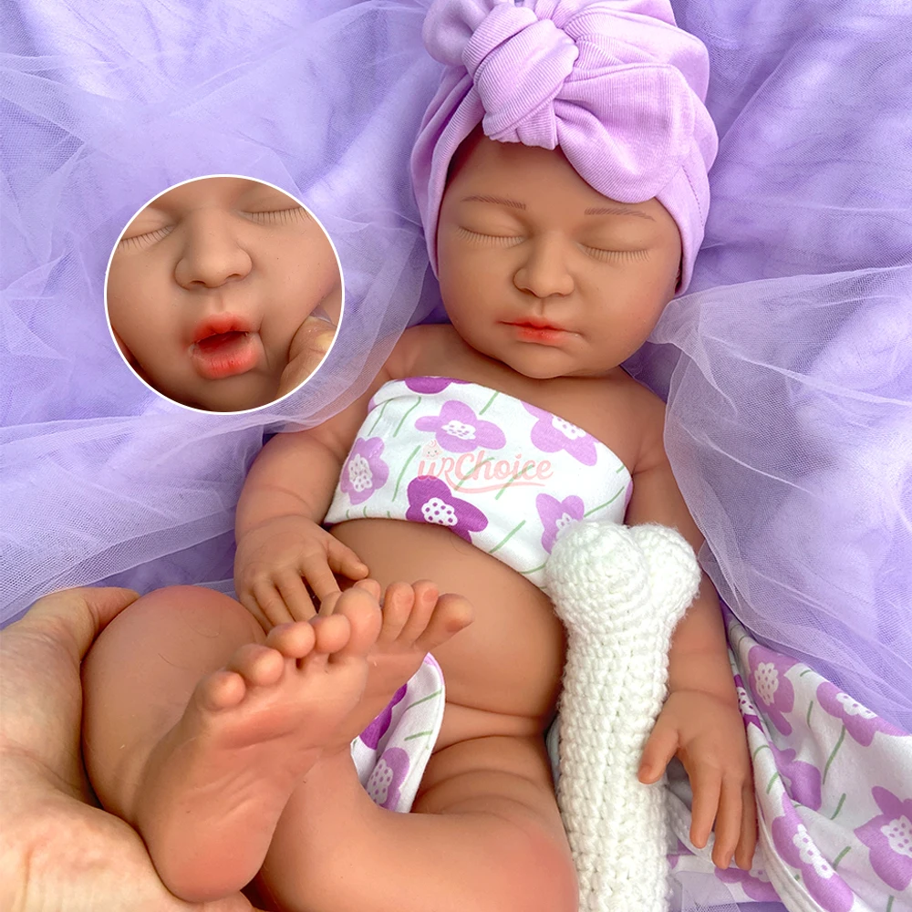 

22Inch Handmade Lifelike Silicone Reborn Baby Girl Can Use Pacifiers Soft Comfort Doll for Those Who Lost Children