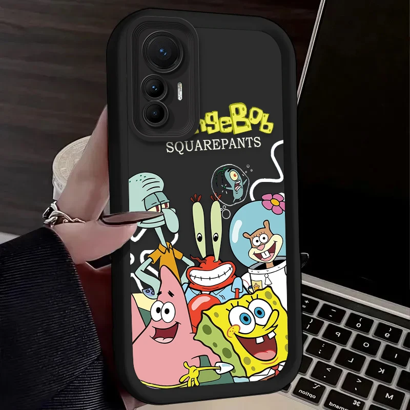 Мягкий чехол Cartoon S-SpongeBobs для Xiaomi 14T 13T 12T 11T 13 12 11 Lite 5G NE POCO X6 X5 F6 F5 F3 X4 GT X3 NFC M5S C65 M6 Pro 4G