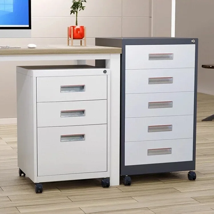 Filing cabinet under the desk, low metal cabinet with lock, drawer cabinet, steel movable cabinet, bedside storage cabinet