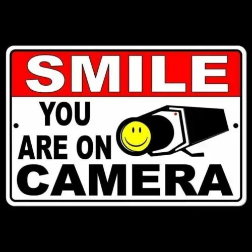 Signe de caméra de sécurité en métal polaire, vous êtes sur, WAR05, vidéosurveillance, CCTV, S025