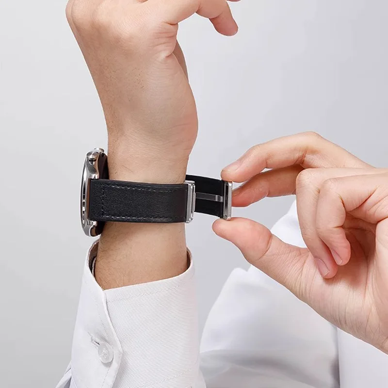 22mm Magnetic Leather Strap for OnePlus Watch 2 Wristband Correa