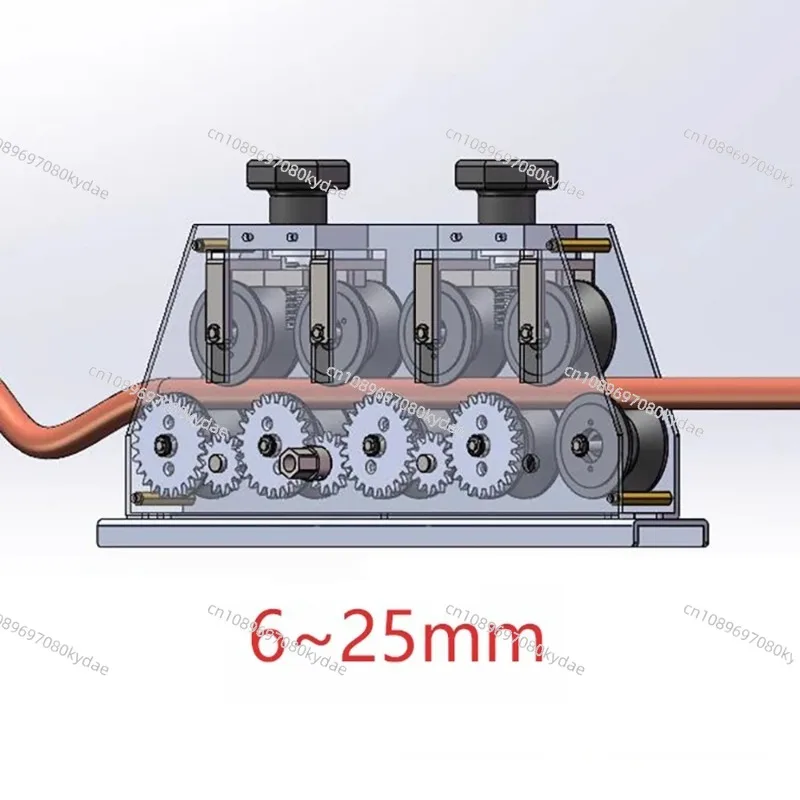Manual Tube Straightener Tool for 6-25MM Copper & Aluminum Pipes, 9-Roll Pipe Straightening & Bending Correction Tool