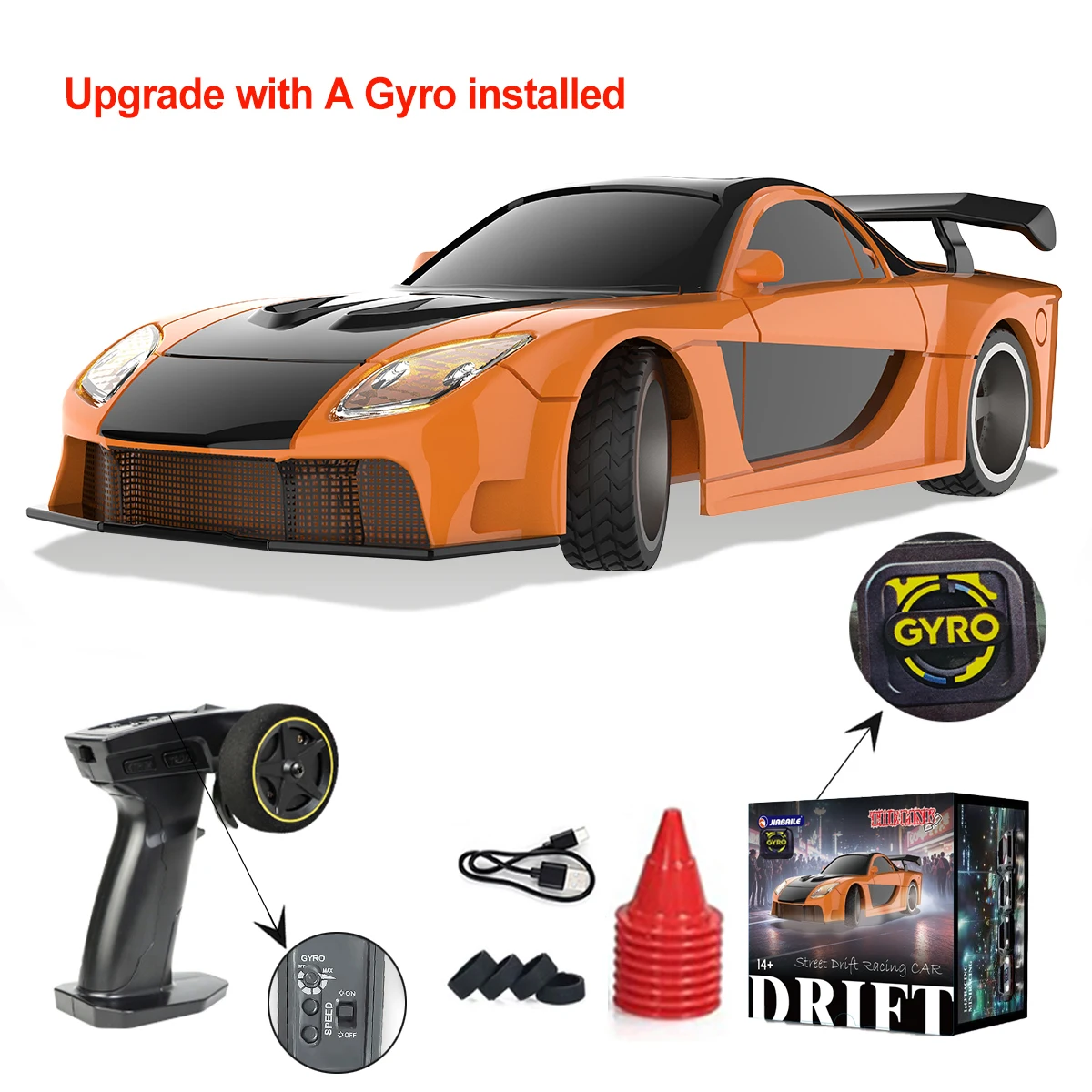 Verbeterde Gyro 1/43 RC Drifting Car Racing RTR 4WD Hoge Snelheid Radio Control Model 2.4G Drift Race Voertuig mini Geschenken