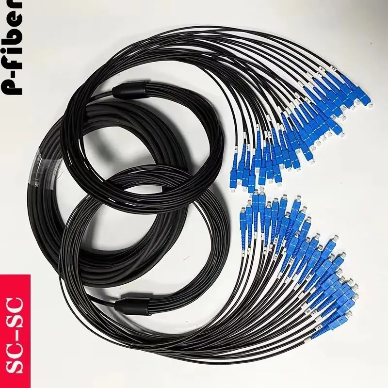 outdoor fiber patchcord 24 core 10M15M20M25M armored 24C LC SC FC ST APC UPC SM TPU LSZH waterproof jumper optical FTTH 4 fibers