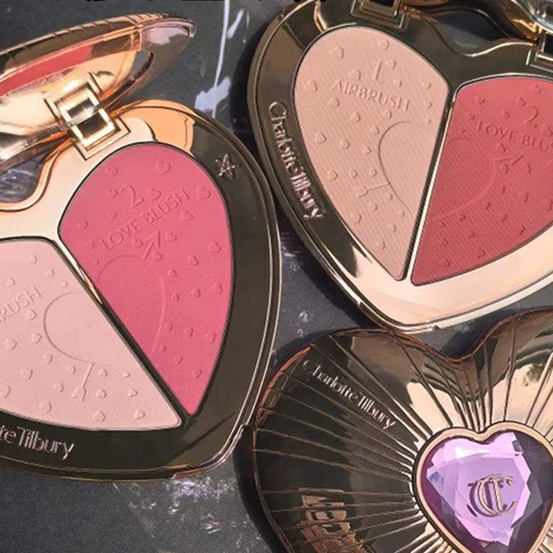 

Горячая новинка: Двухцветные румяна Charlotte Tilbury Love Heart, персиково-розовые, стойкие, натуральные, легко наносятся, косметика для макияжа