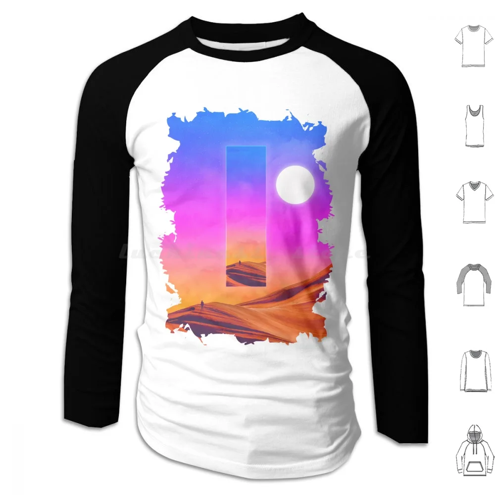 That Which Precedes Everything Hoodie cotton Long Sleeve Abstract Colorful Sand Pixel Distortion Landscape Dunes Epic Cool Pop