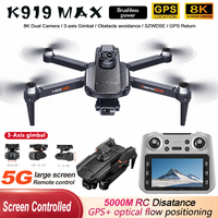 K919 MAX GPS Drone 8K Profession HD EIS Camera 3-axis Gimbal Brushless 360° Obstacle Avoidance With Large Screen Quadcopte Toys