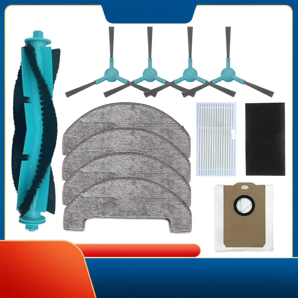 For Ultenic T10 Lite Vacuum Replacement Kit Roller Brush Side Brush Hepa Filter Mop Pad Dust Bag Cleaning Accessory