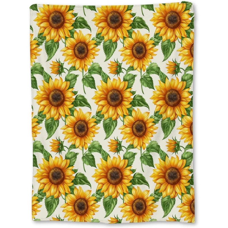 

Sunflower blanket soft flannel suitable for sofa bed living room decoration comfortable and warm 60 × 50 inches