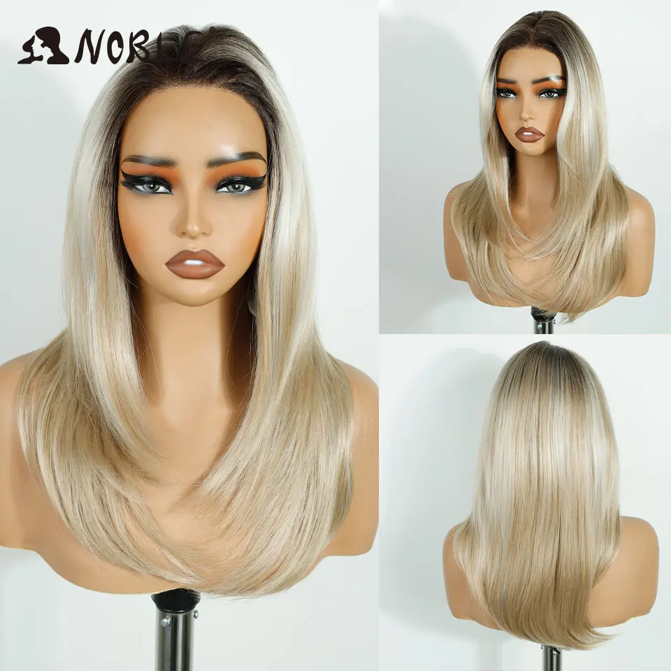 شعر مستعار نوبل الاصطناعية الدانتيل الباروكات الأمامية للنساء 20 "قبل قطعها الدانتيل شعر مستعار أمامي ارتداء والذهاب أومبير براون 13x6 قبل قطع الدانتيل الباروكات #2