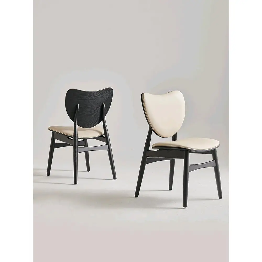 

Italian minimalist dining chair home high-end solid wood back chair Nordic modern simple hotel negotiation
