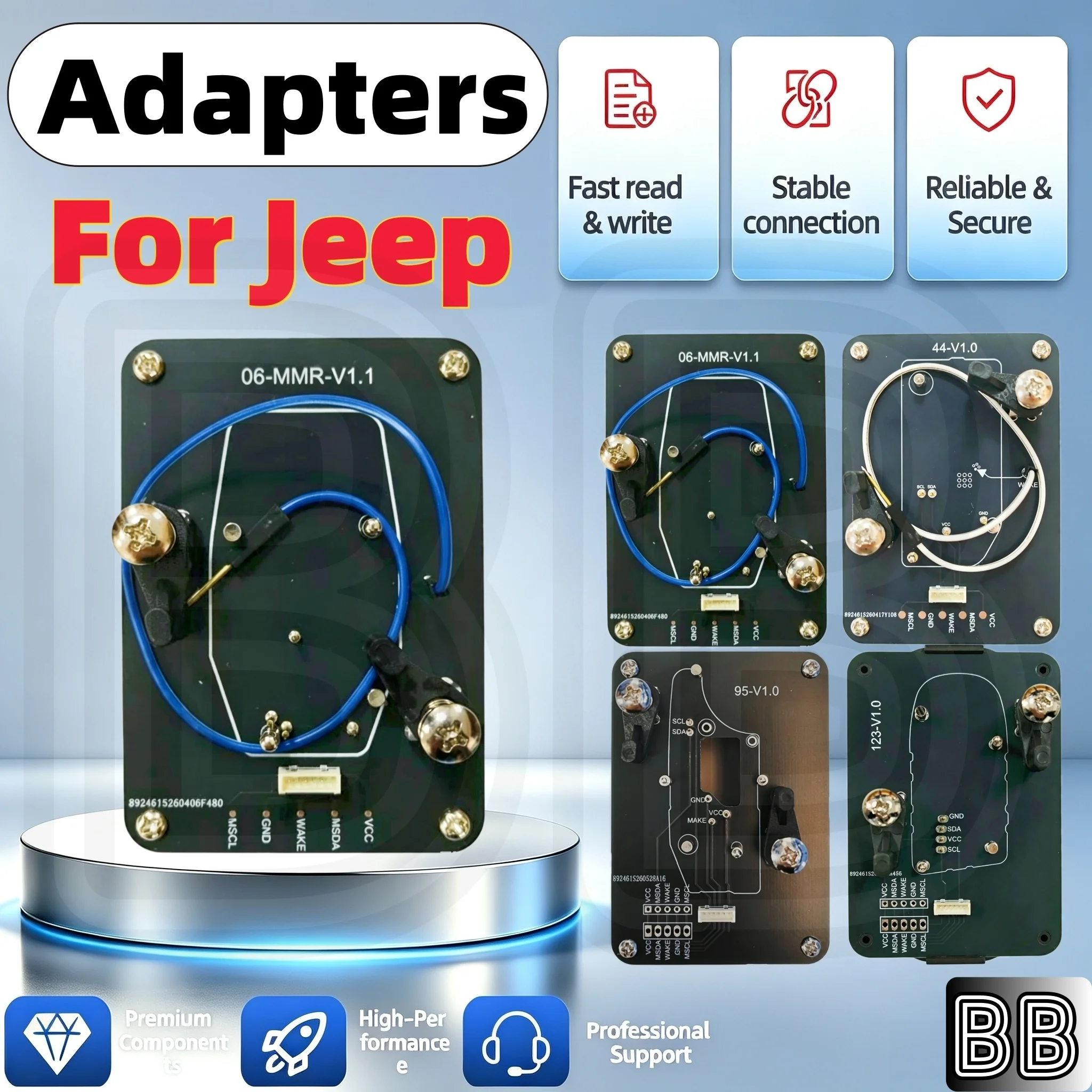 Adapter No. Mckb006/044/095/123, Suitable for Jeep Smart Remote Keys, Compatible with Nxp Killer Kd Xhorse... Devices for Solder-Free Reading, Writing, and Cloning