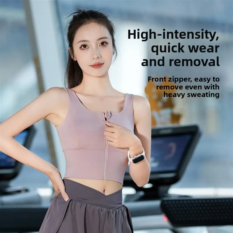 

Спортивный бюстгальтер High Intensi, женский спортивный бюстгальтер для фитнеса, спортивное нижнее белье на молнии с нагрудной подушечкой, Qui Remove