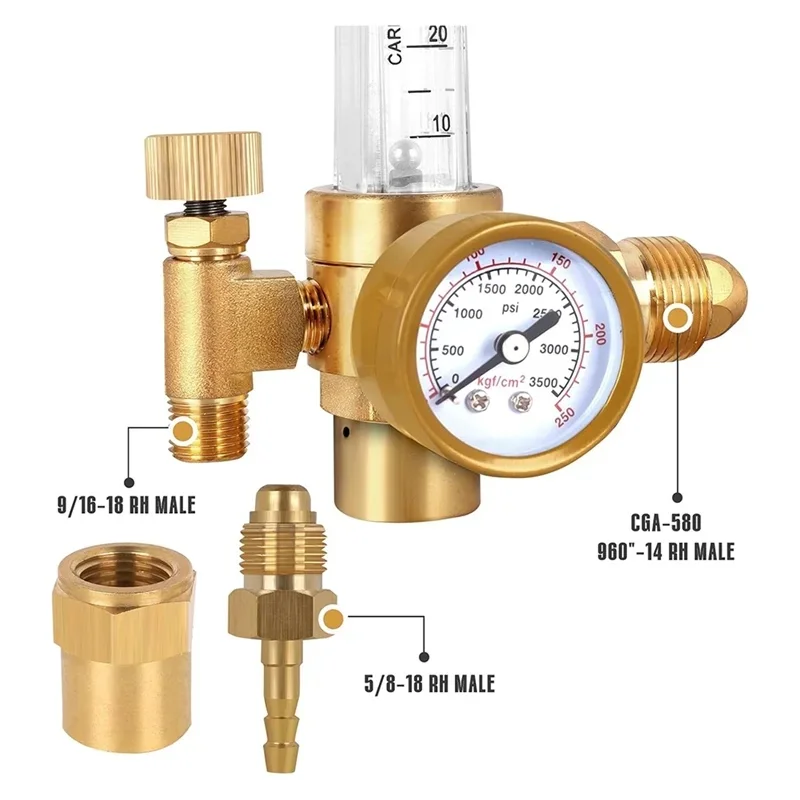 

CO2 Flow Meter Argon Regulator with Hose Clamp for MIG and TIG Welding