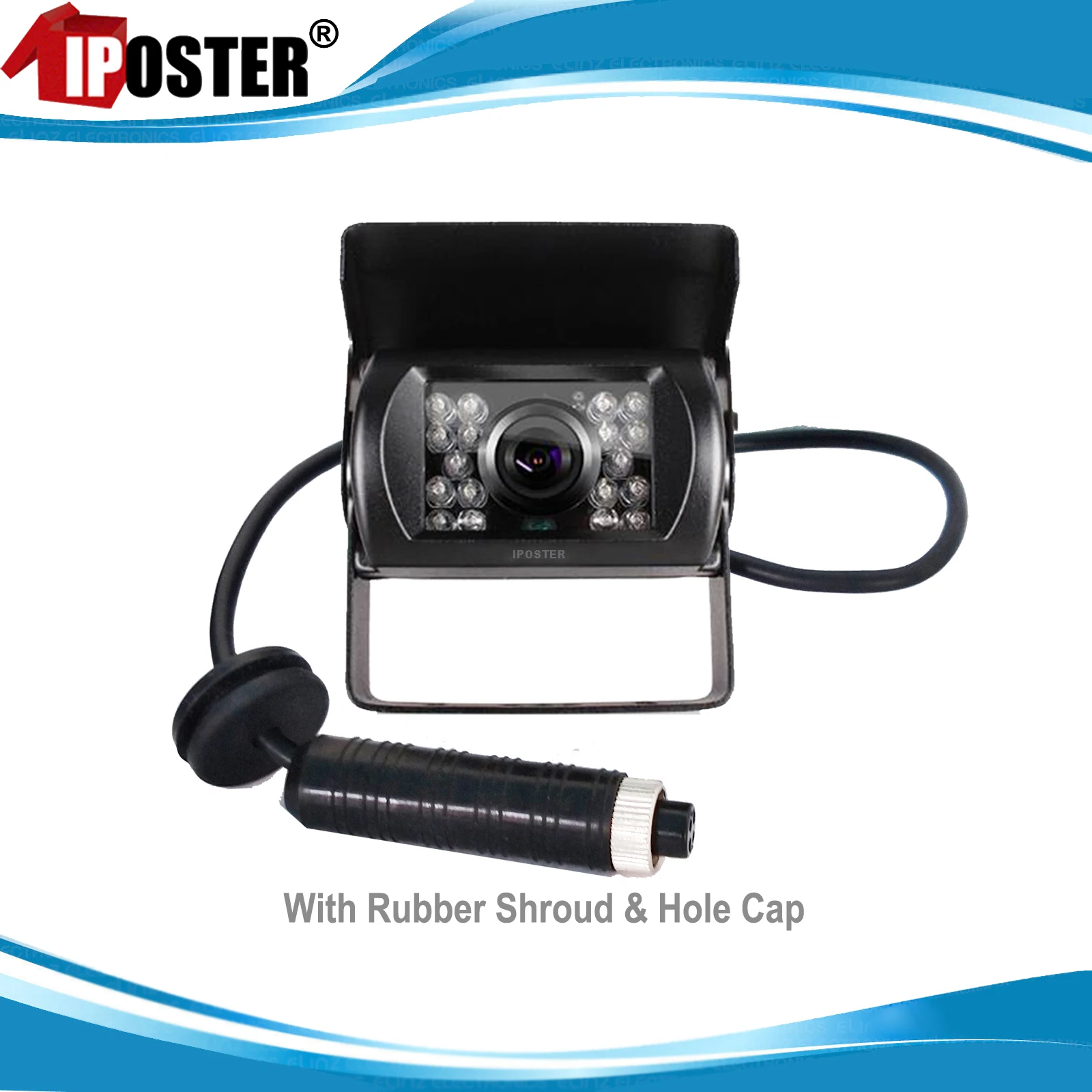 

iPoster 4PIN Rear View Reversing Camera Heavy Duty Metal Case 18 IR LED Night Vision IP68 Waterproof 120 Degree 12-24v For Truck