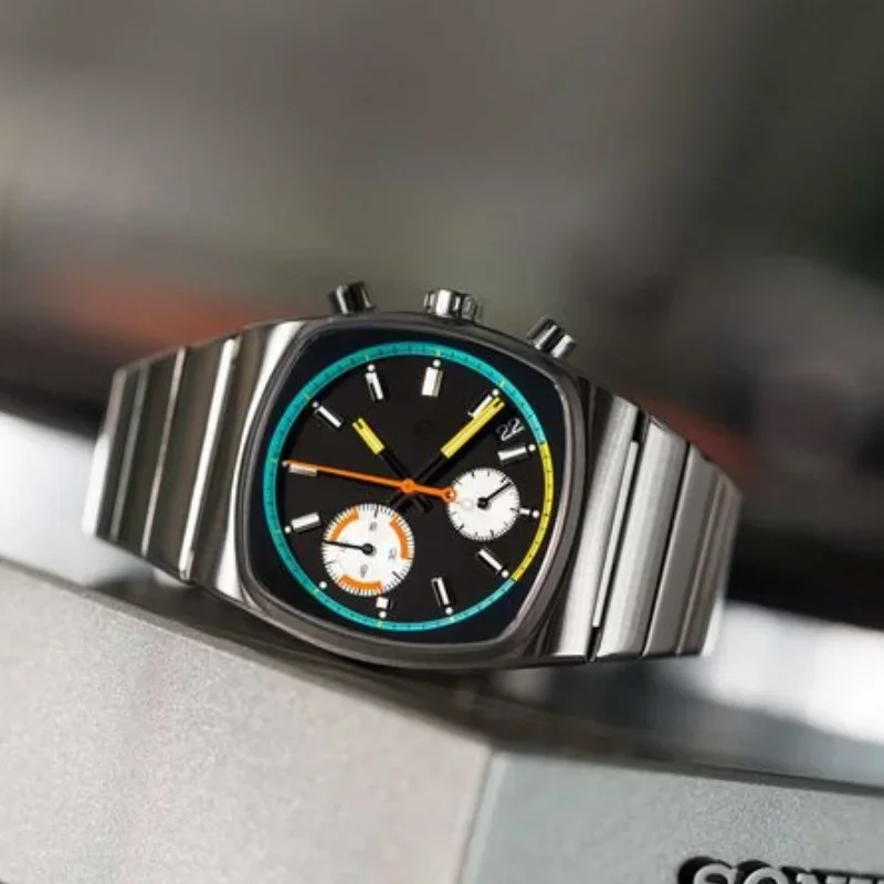CILOA Square Sports Watch for Men High Quality 2025 New Stainless Steel Strap Light Luxury Gift Retro Waterproof Quartz Watch