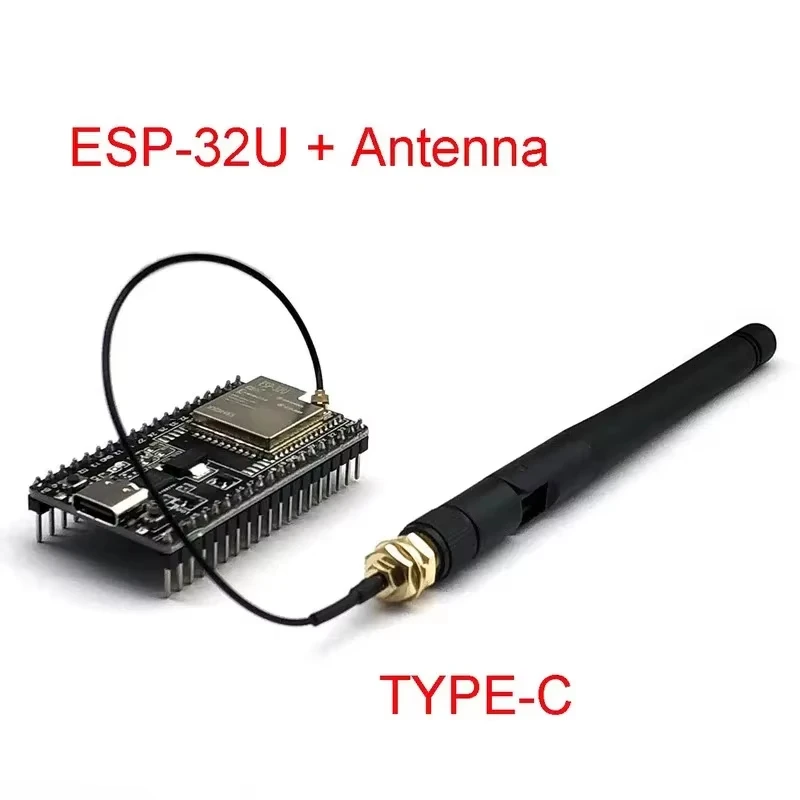 ESP32‑32U MCU Core Dev Board,2.4G WiFi Wireless Transceiver Module,4MB Flash,38Pin‑26.5mm Pin Header,Optional External Antenna