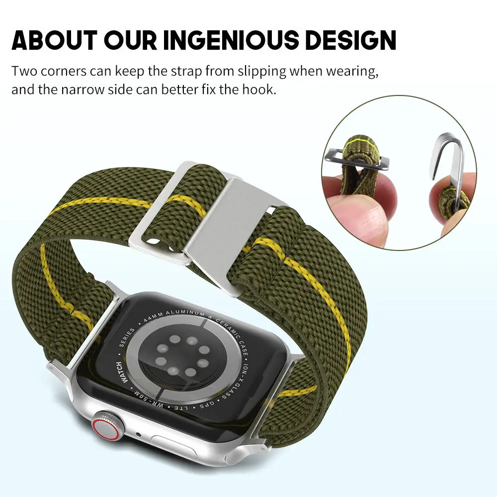 Рюкзак-ремешок для Apple Watch Ultra Band 49 мм 41 мм Подвесная пряжка 45 мм 44 мм 40 мм Эластичный нейлоновый браслет Iwatch Series 8 7 6 5