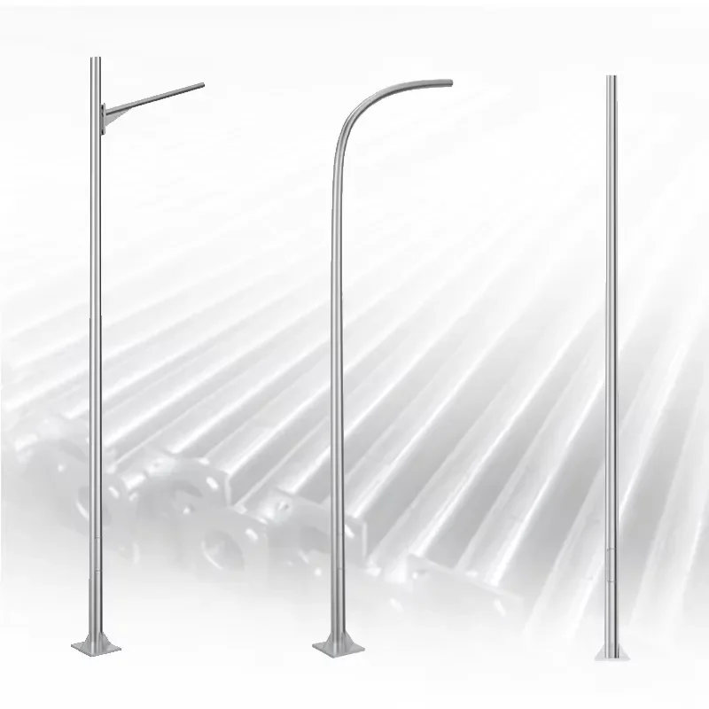 Outdoor Powder Coated Hot Dip Galvanized Street Light Pole Curved LED Design Autocad Drawing for Malaysia