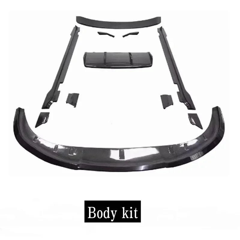 

For Porsche Taycan 2019-2022 High Quality Real Carbon Fiber Front Bumper Lip Rear Diffuser Spoiler Side Skirt Body Kit