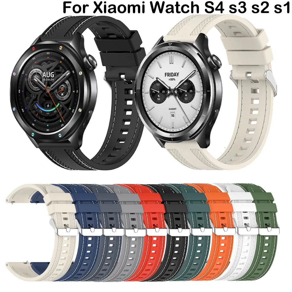 Watchband Silicone Band For Xiaomi Watch S4 S3 S2 S1 Mi Color 2 Soft Sports Strap For Xiaomi Watch 2 Pro Bracelet Quick Release