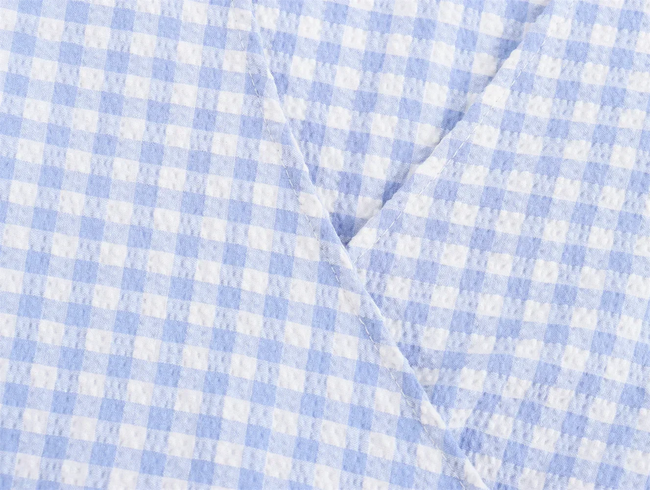 Autunno nuove donne a scacchi doppio petto con scollo a v svasato a maniche lunghe un pezzo con lacci camicia slim fit