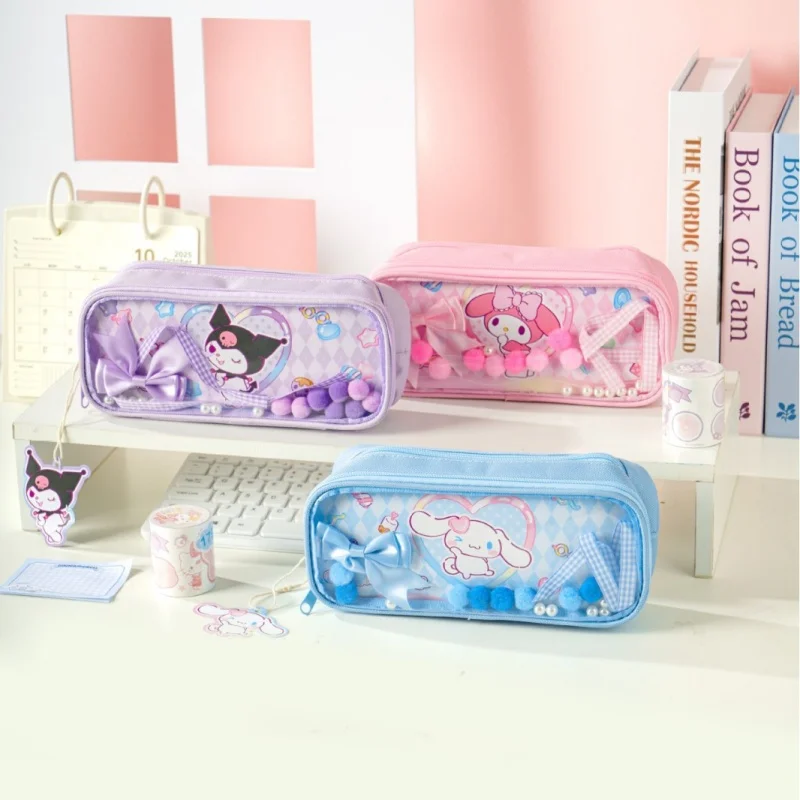 3-pz-lotto-sanrio-kuromi-melody-cinnamoroll-astuccio-carino-scatola-di-matita-di-cancelleria-penna-borsa-di-cancelleria-materiale-scolastico