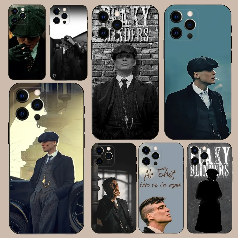 Shelby P-Peaky B-Blinder Phone Case For iPhone 16,15,14,13,12,11,Pro,X,XS,Max,XR,Plus,Mini Soft Black Cover