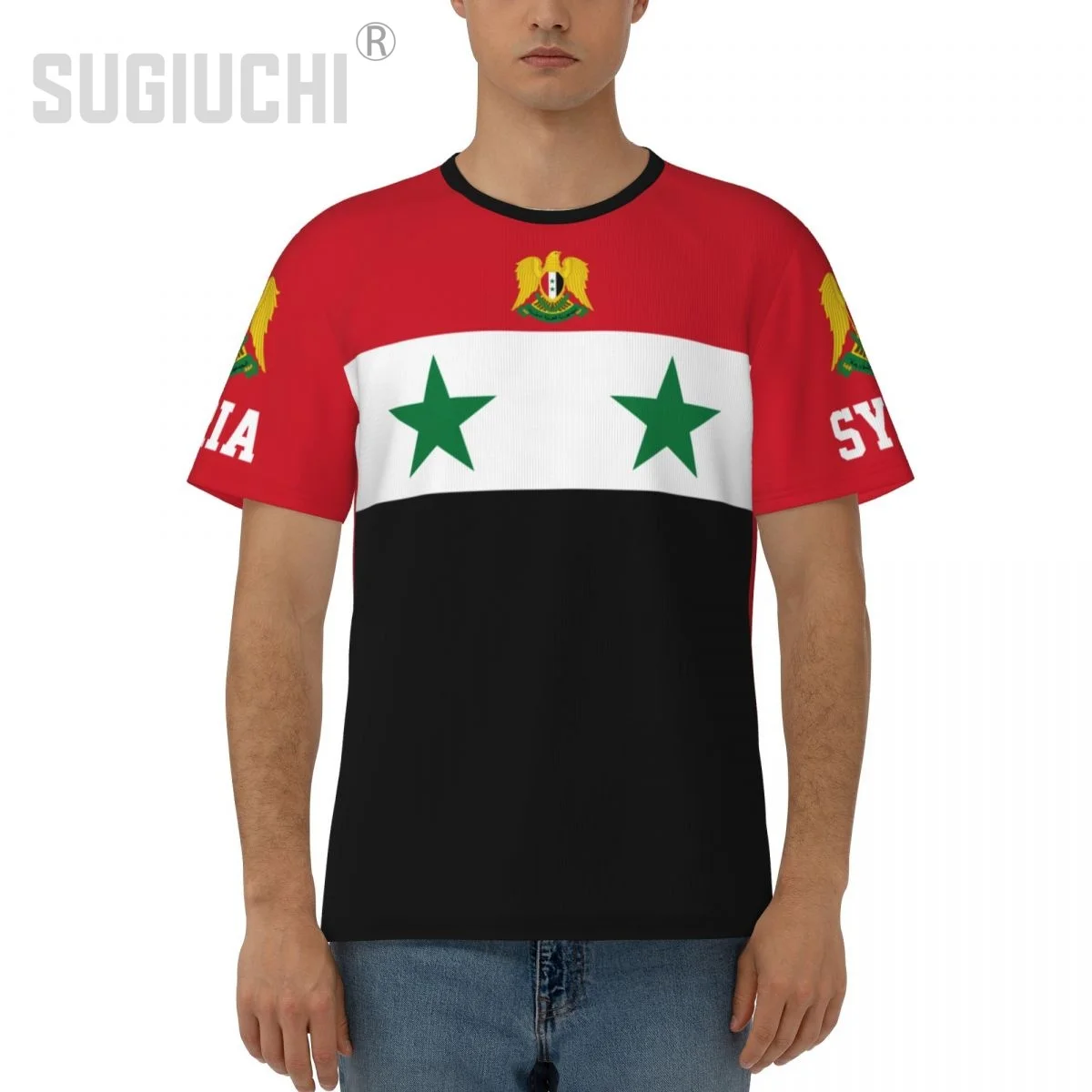 Unisex Nation T-shirt Syria Flag Syrians T-shirts  For Men Women Soccer Football Fans Gifts Custom clothes tee view 2