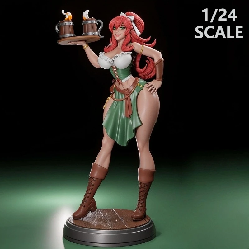 1/24 Scale DieCast Resin Figure Model Kit Dark Barmaid Diorama Model Unassembled Unpainted