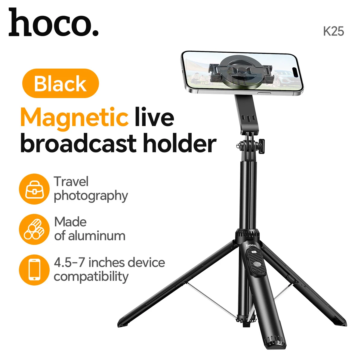 HOCO Magnetische Selfie Stick Statieven Voor iPhone 16 15 Live-uitzending Houder Bluetooth Afstandsbediening Beugel Voor Vlog Video Record