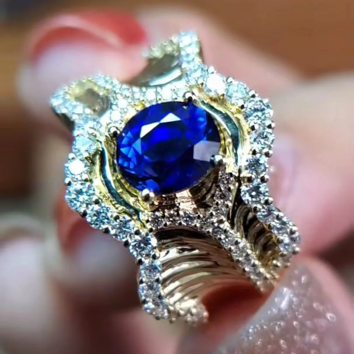 S925Sterling Silver Ring Inlaid With Shiny Sapphire Fine Handcrafted Jewelry Gift For Daily Wear Dating And Important Occasions