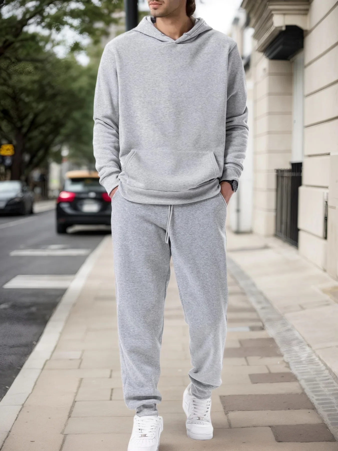 Men's Set/Hoodie/Pants Autumn Winter Daily Casual Sports Jogging Suit Hooded Sweatshirt & Sweatpants Home Outdoor Comfort Outfit